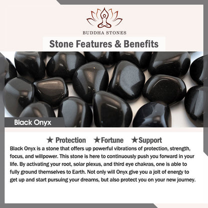 Buddha Stones Natural Frosted Black Onyx Picture Jasper Fortune Bracelet